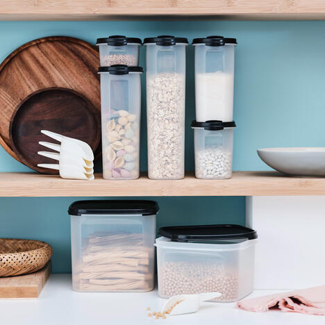 Tupperware S.S OVAL & SQ SET (7) schöne praktische Vorratsbox